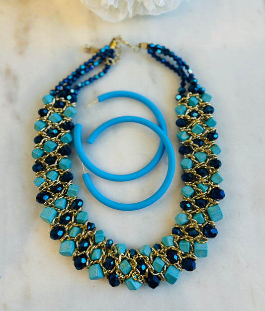 I’m Confident Necklace Set Blue