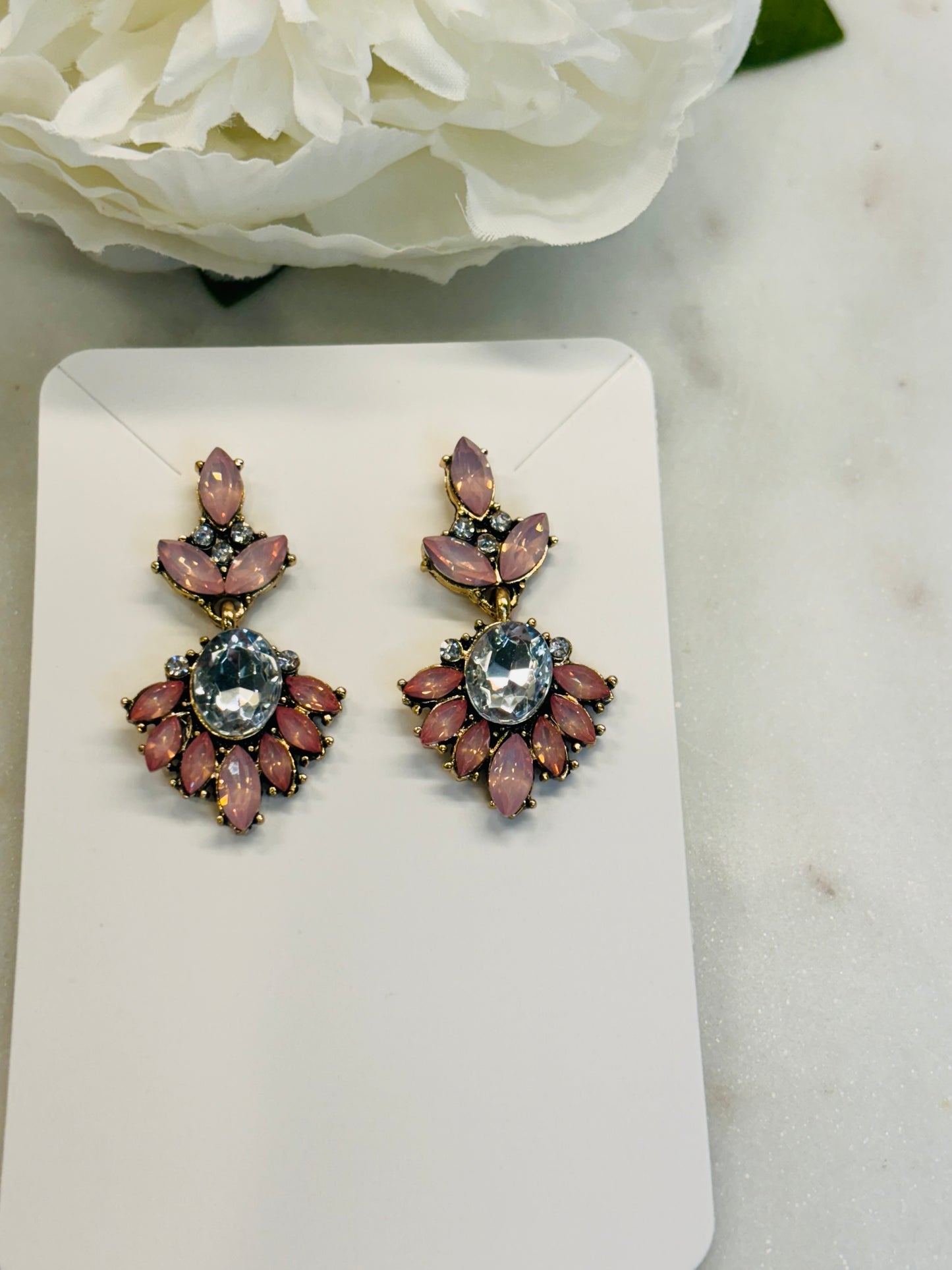 Small Bling Earrings - Soft Pink