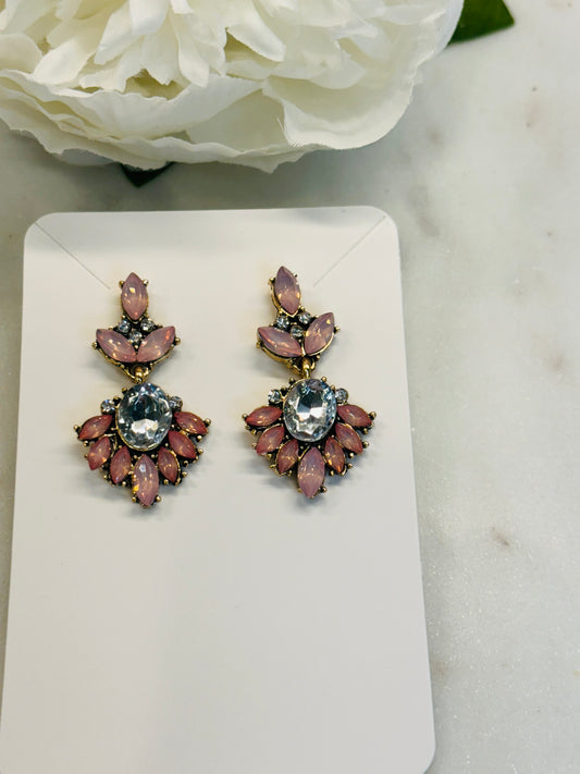 Small Bling Earrings - Soft Pink