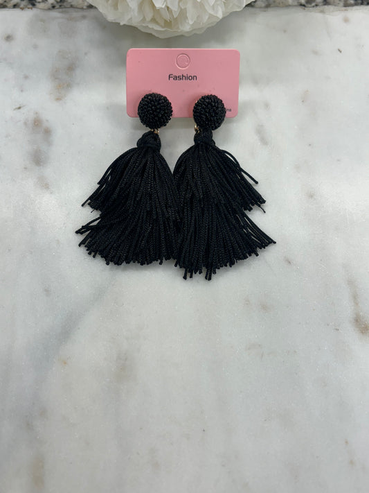 Fringe Life Earrings - Black