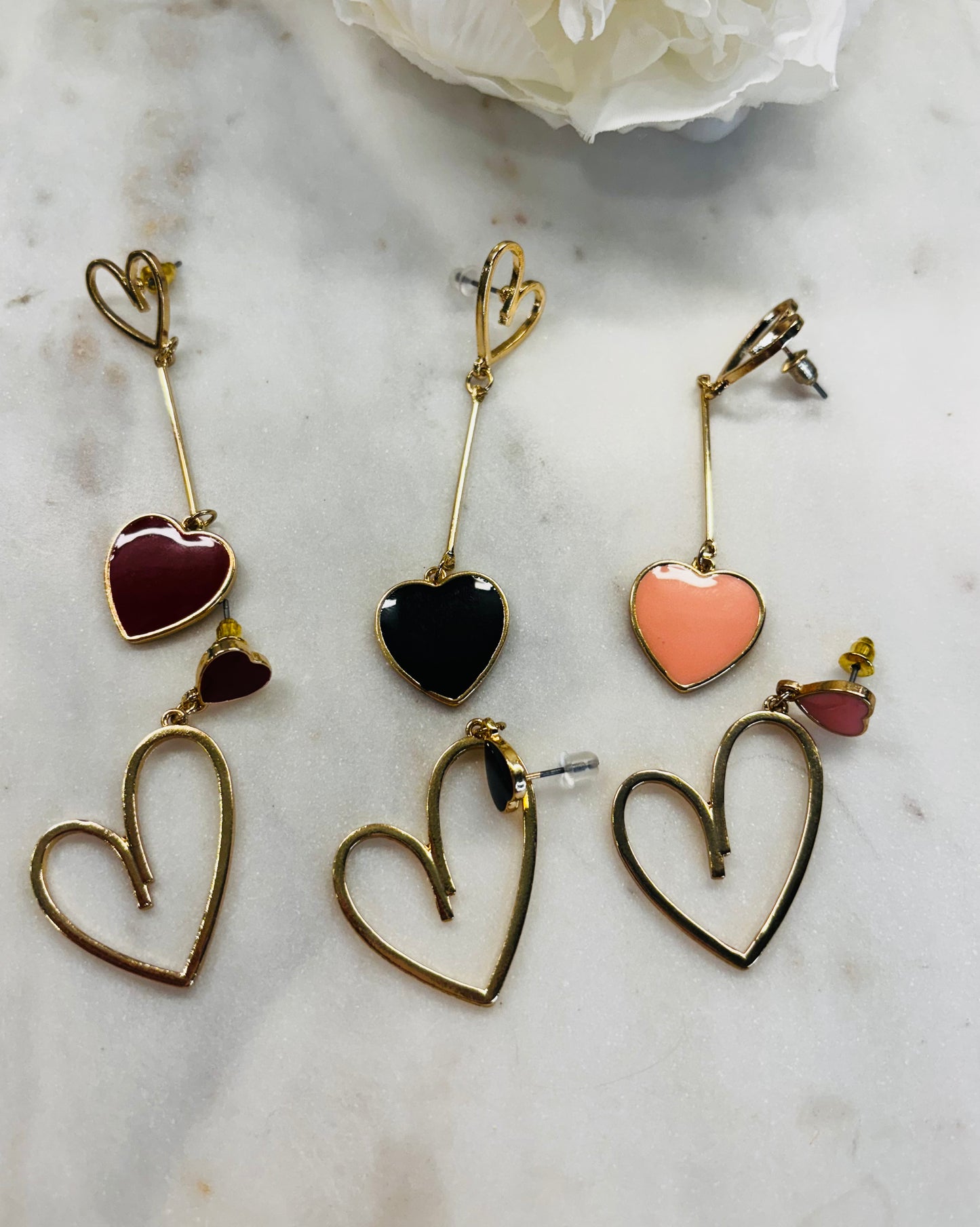 Self Love Earrings - Black Stainless Steel Zinc Alloy