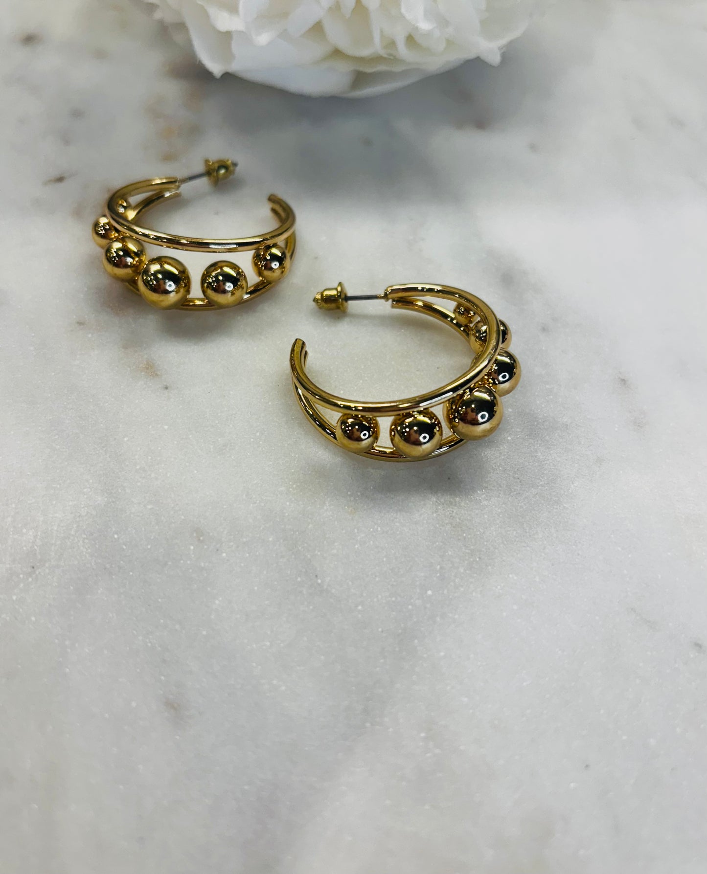 Six Circles Earrings - Gold