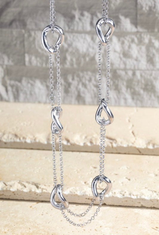 Double Strand Necklace Silver