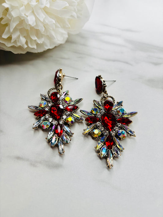 Glam Perfect Earrings - Red