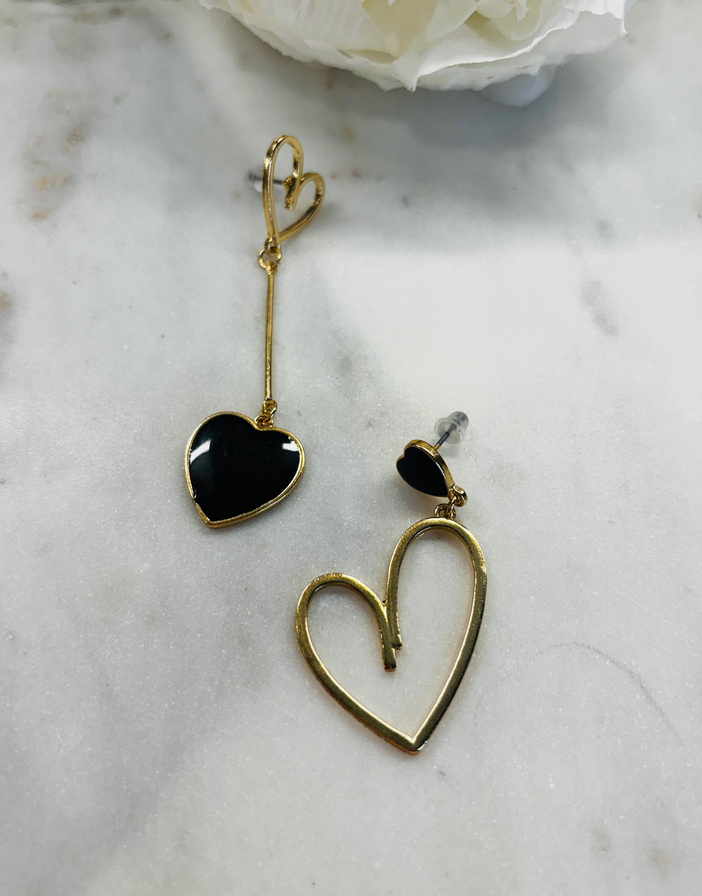 Self Love Earrings - Black Stainless Steel Zinc Alloy