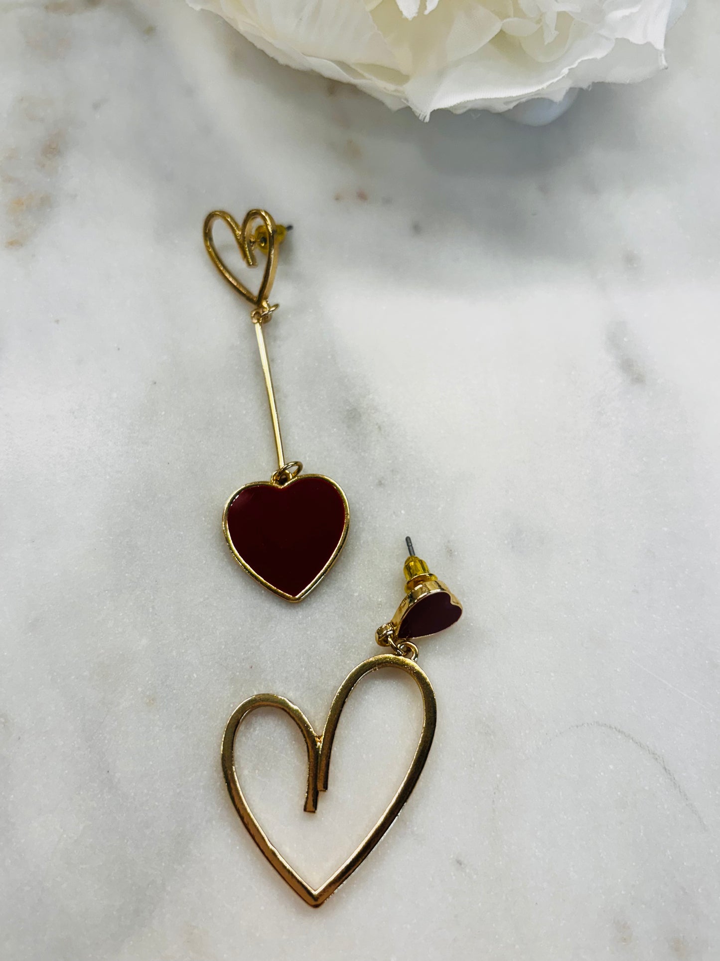 Self Love Earrings - Red Stainless Steel Zinc Alloy