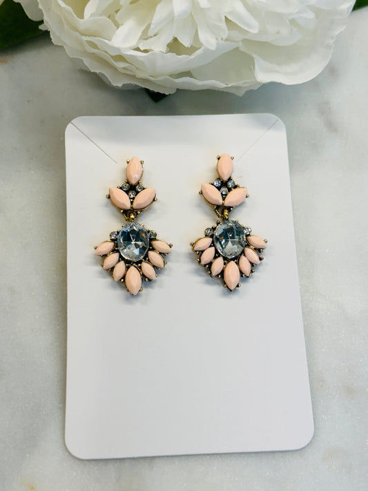 Small Bling Earrings - Peach