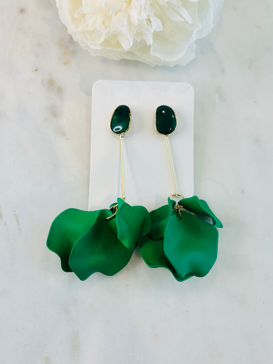 Falling For You Earrings Green