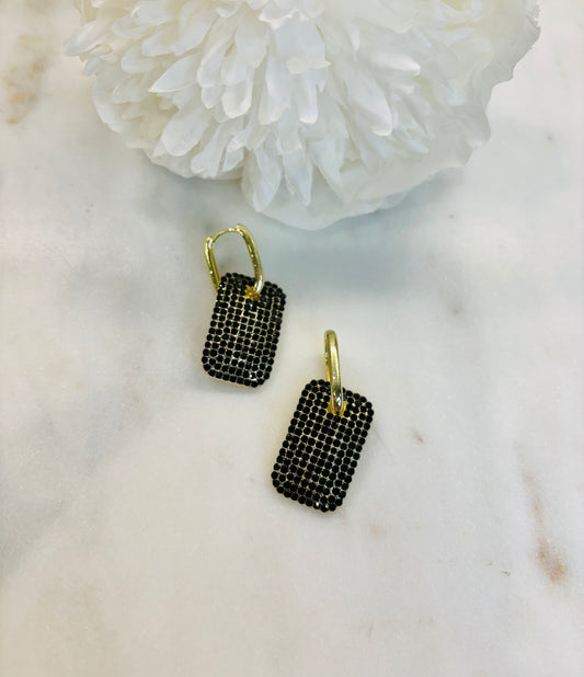 Bring On The Bling Earrings - Black Bling