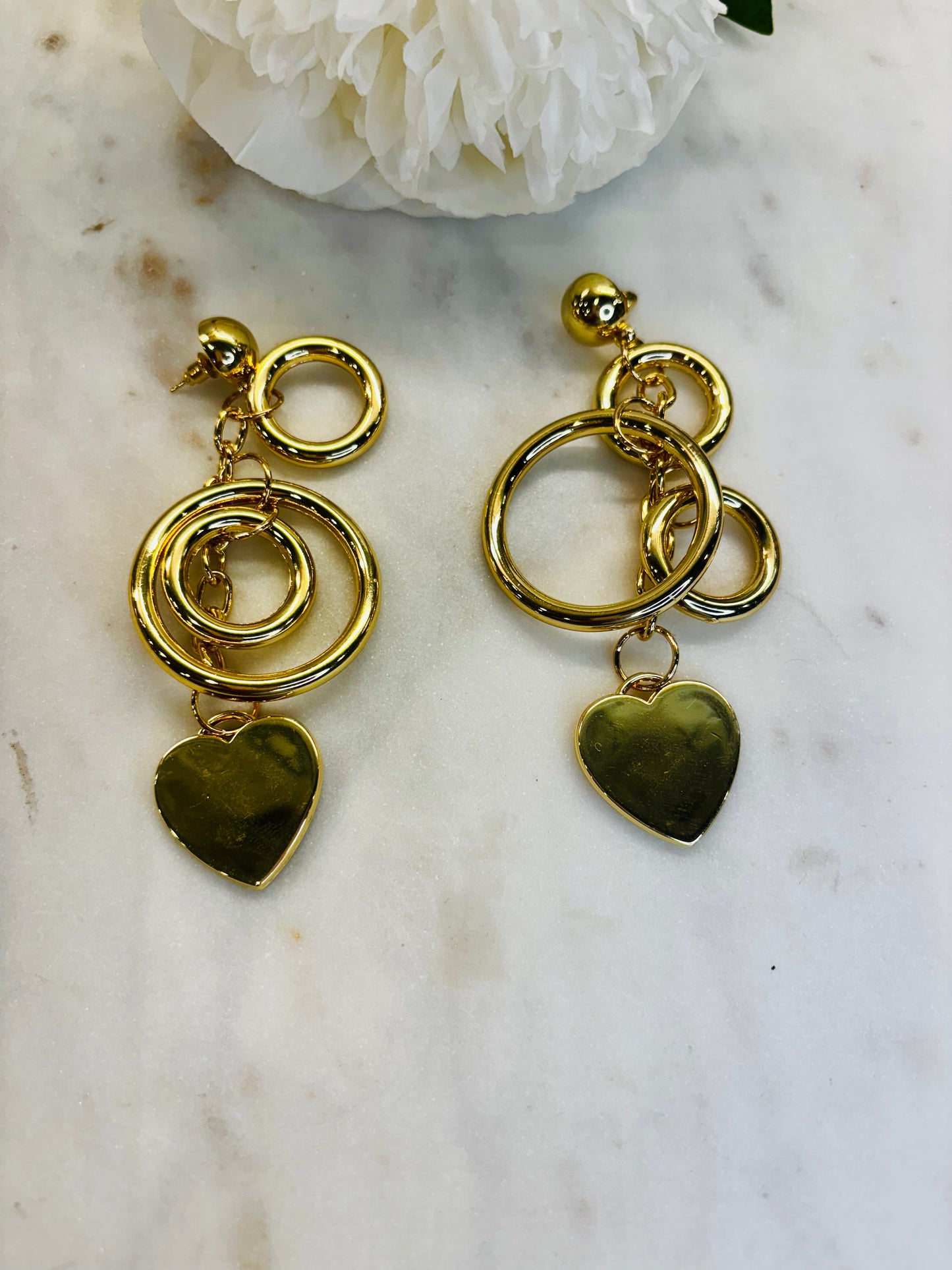 Heart In Shambles Gold Earrings