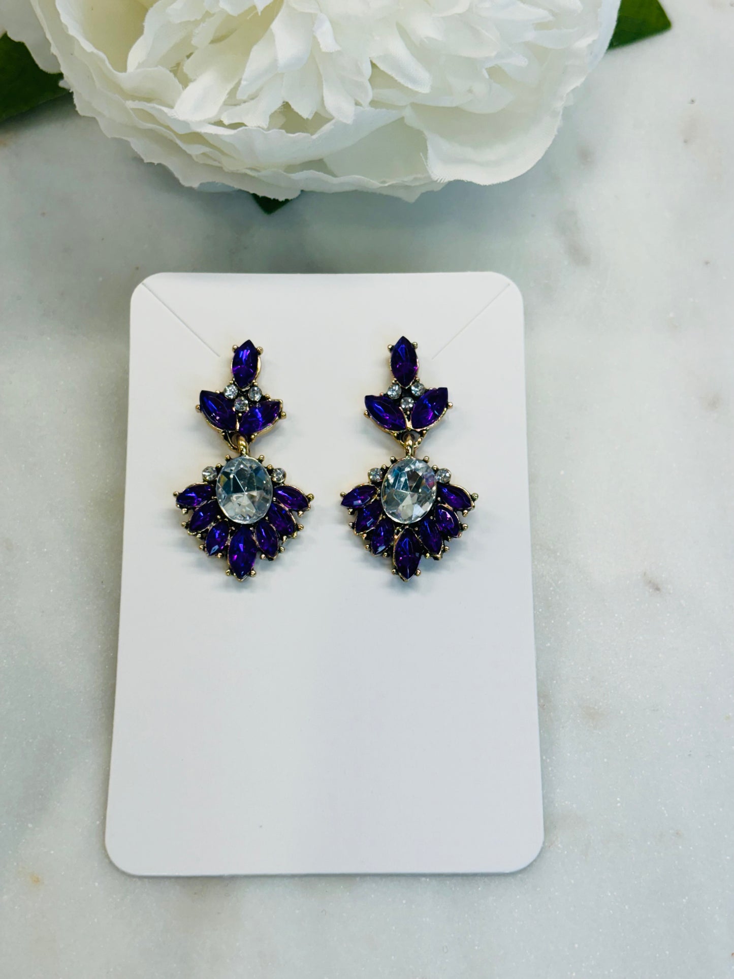 Small Bling Earrings - Purple