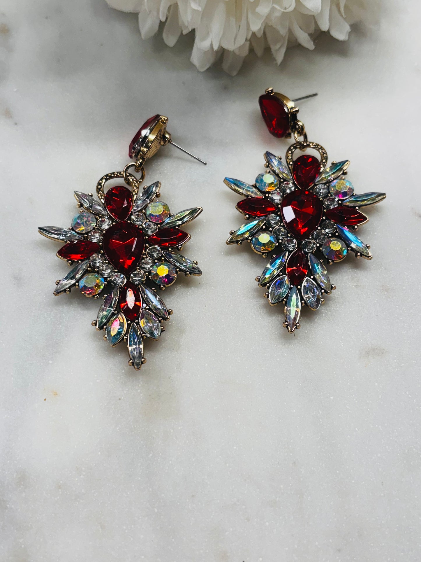 Glam Perfect Earrings - Red