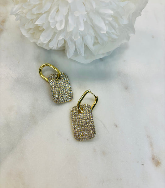 Bring On The Bling Earrings - White Bling