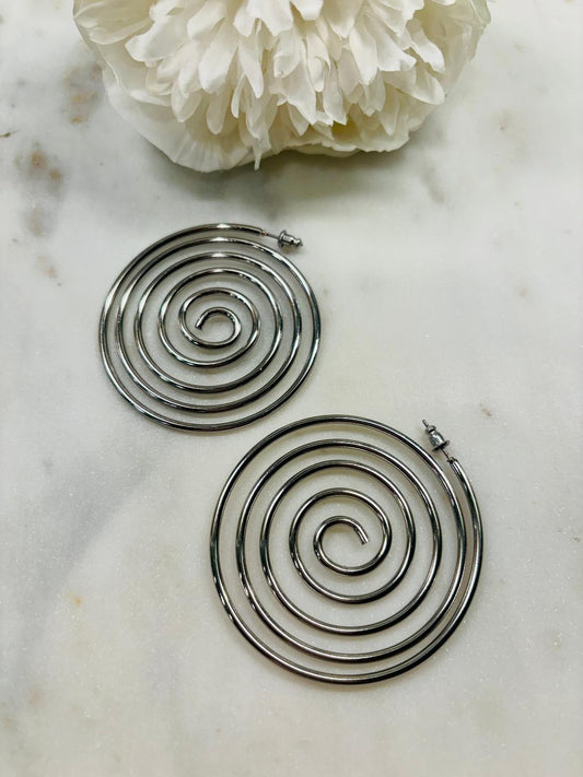 Out of Bounds Silver Earrings