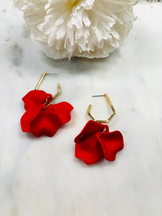 Mini Falling For You Earrings Red