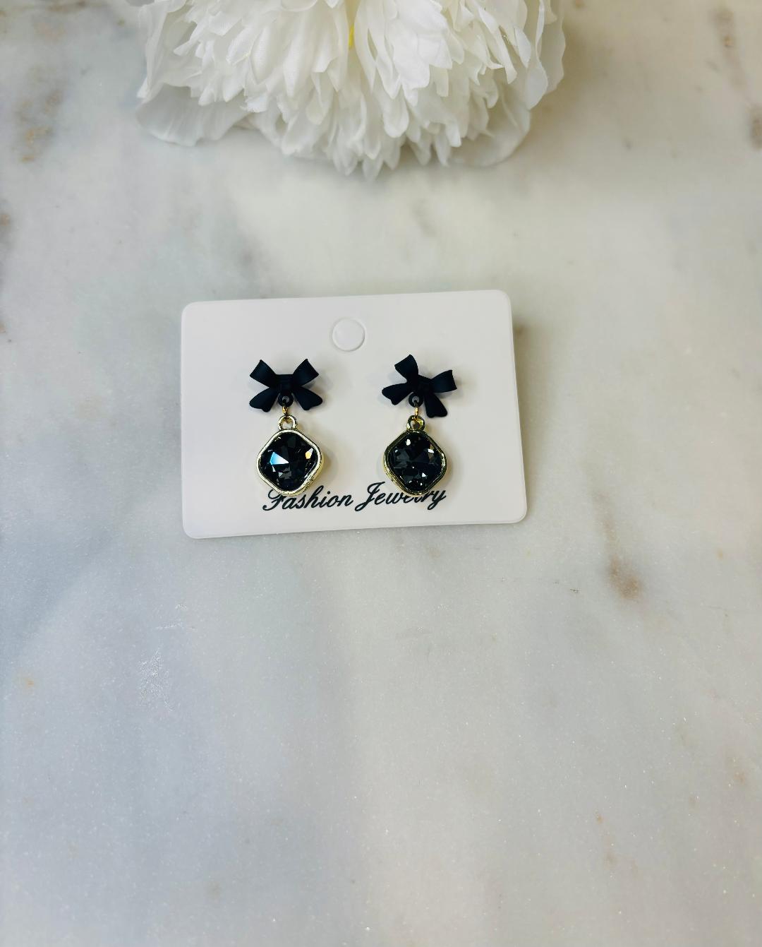 My Black Bow Earrings