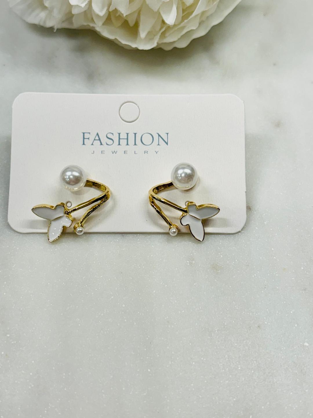 Pearl Majic Butterfly Stud Earrings